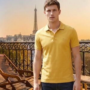 Burberry Brit Men's Mustard Yellow Polo Shirt Size Medium M